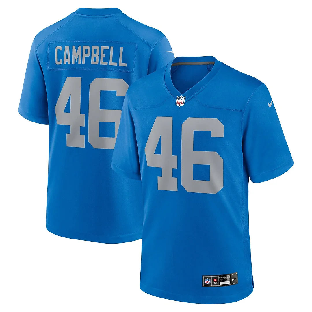 Zennovawear Jack Campbell Detroit Lions Alternate Game Jersey - Blue