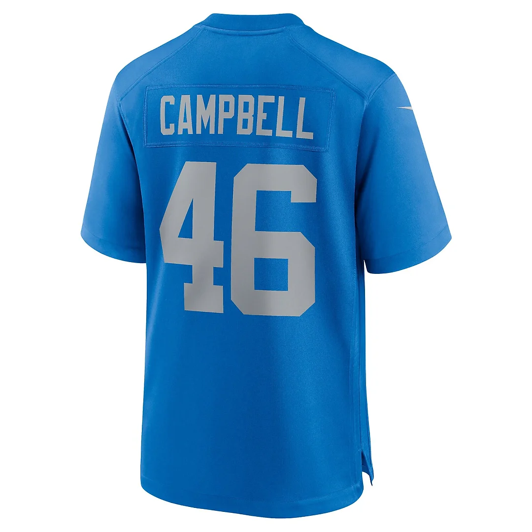 Zennovawear Jack Campbell Detroit Lions Alternate Game Jersey - Blue
