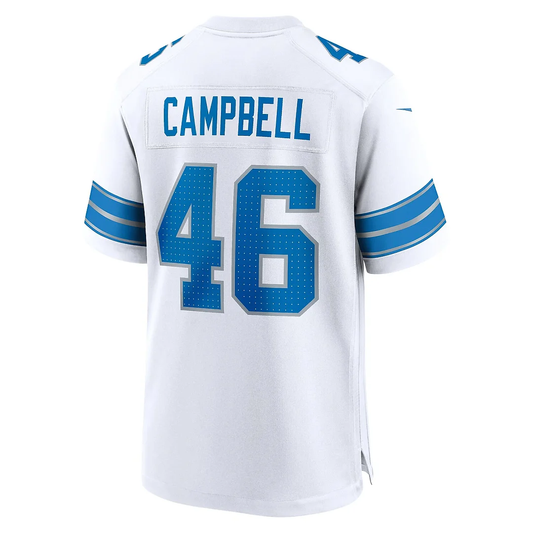 Zennovawear Jack Campbell Detroit Lions White Game Jersey - White