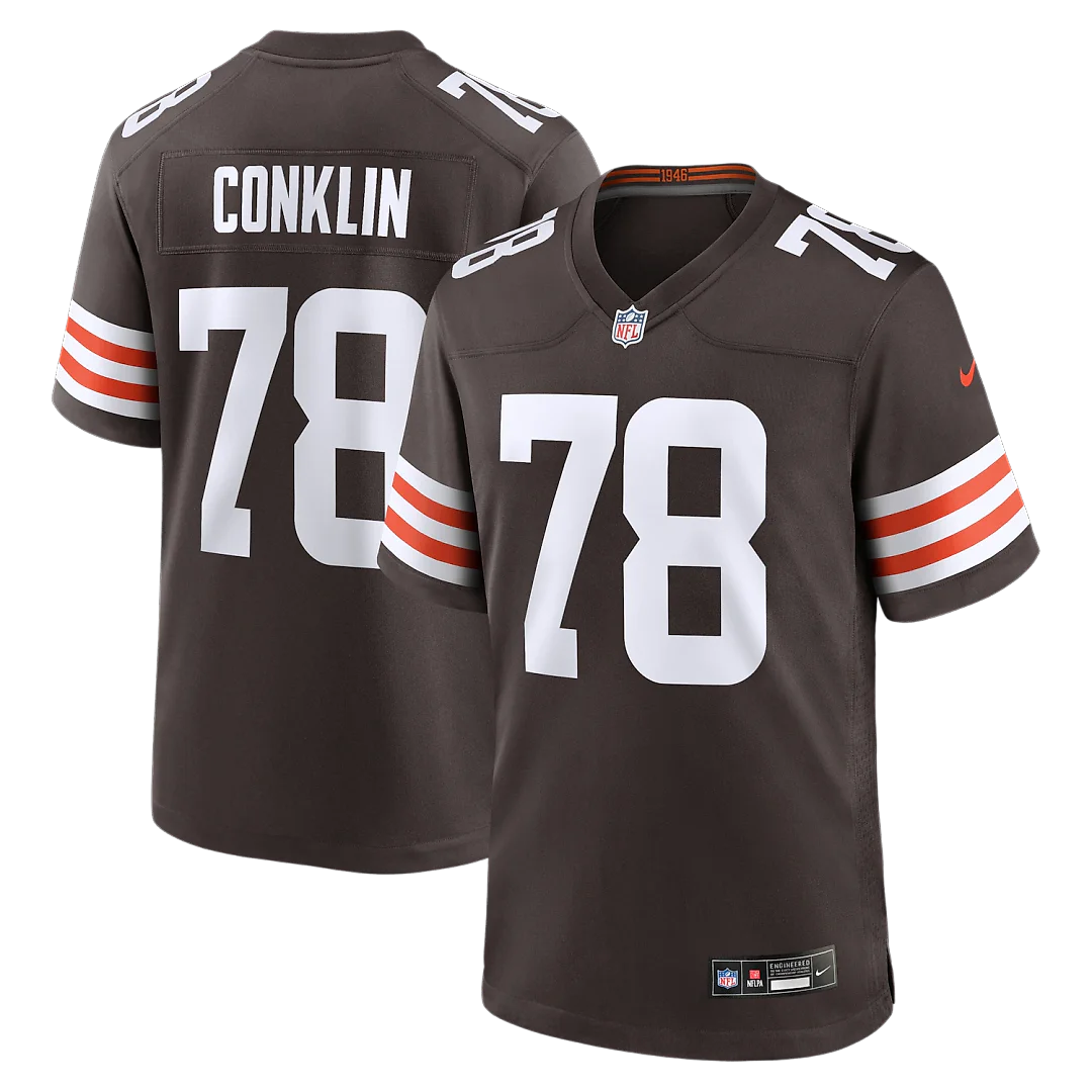 Zennovawear Jack Conklin Cleveland Browns Game Player Jersey - Brown