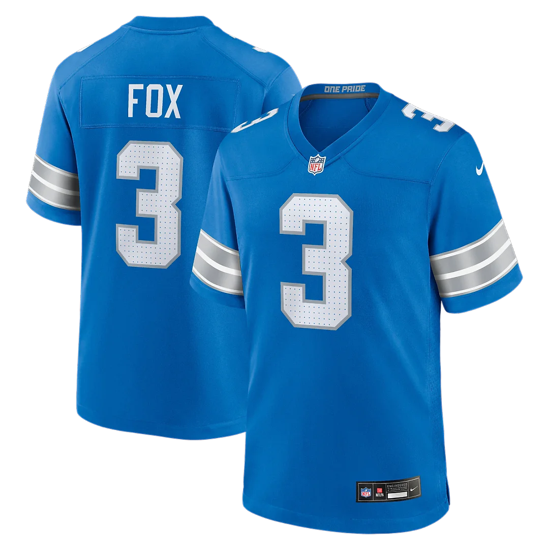 Zennovawear Jack Fox Detroit Lions Team Game Jersey - Blue