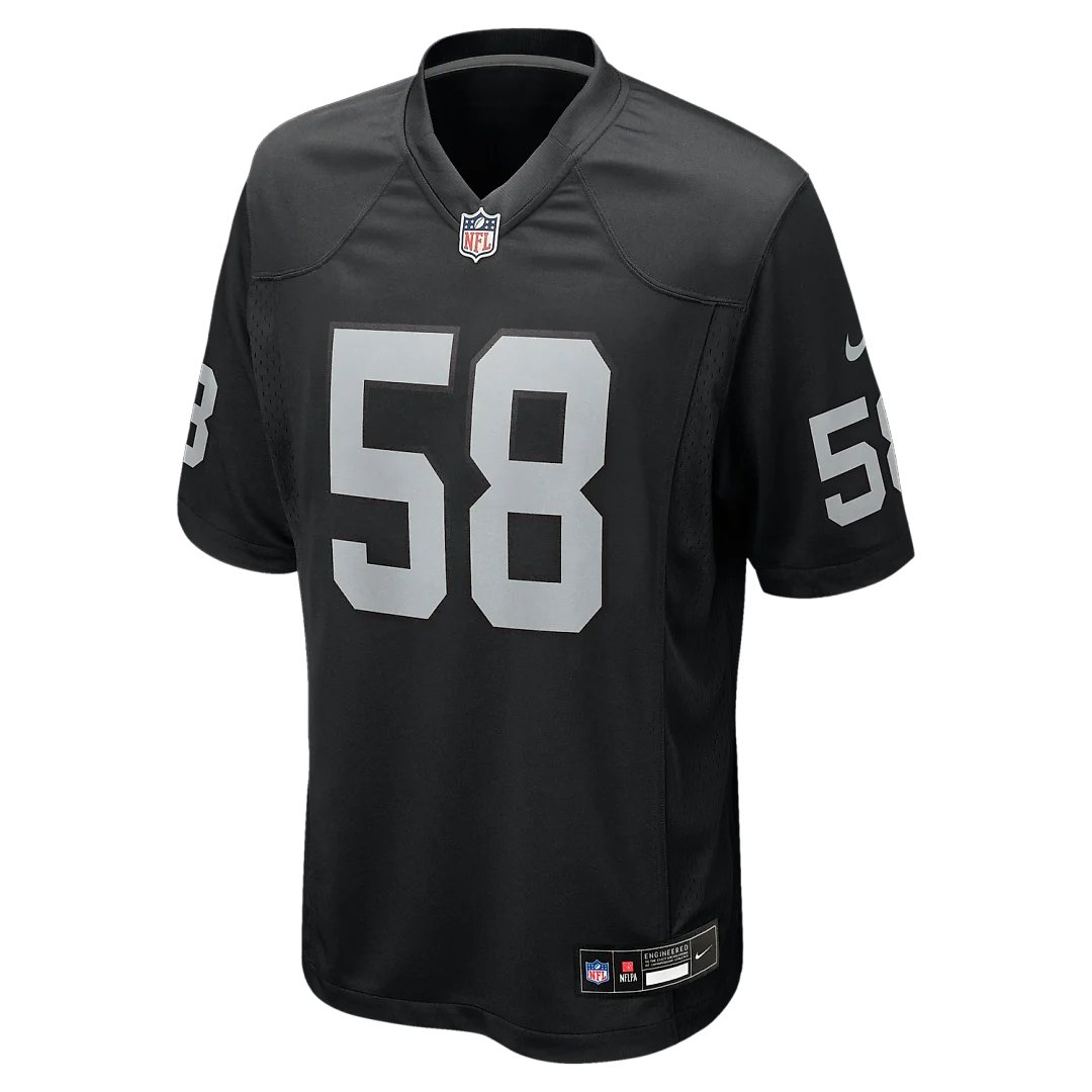 Zennovawear Jackson Powers-Johnson Las Vegas Raiders Team Game Jersey - Black