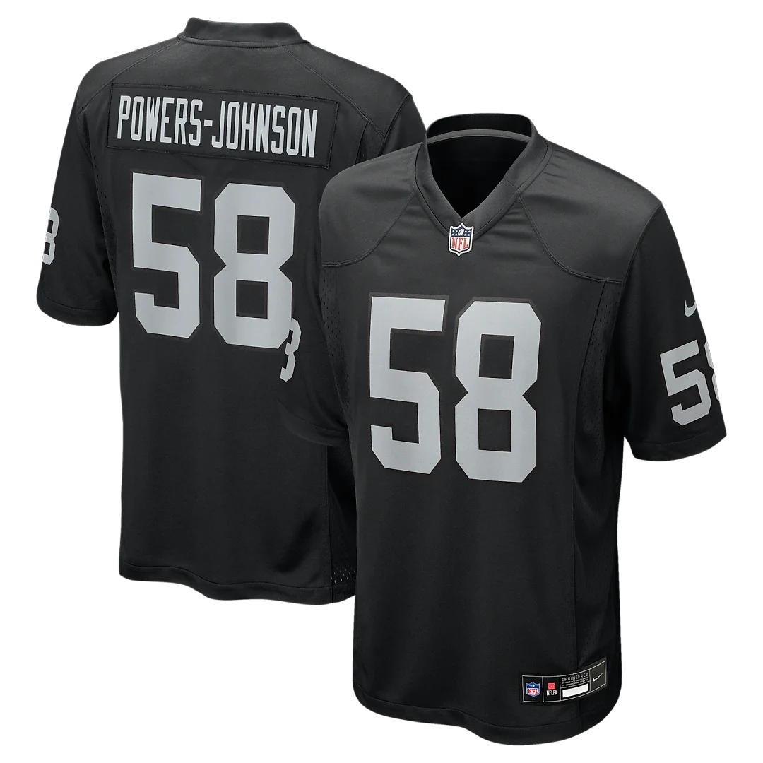 Zennovawear Jackson Powers-Johnson Las Vegas Raiders Team Game Jersey - Black