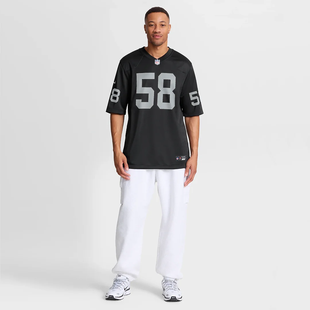 Zennovawear Jackson Powers-Johnson Las Vegas Raiders Team Game Jersey - Black