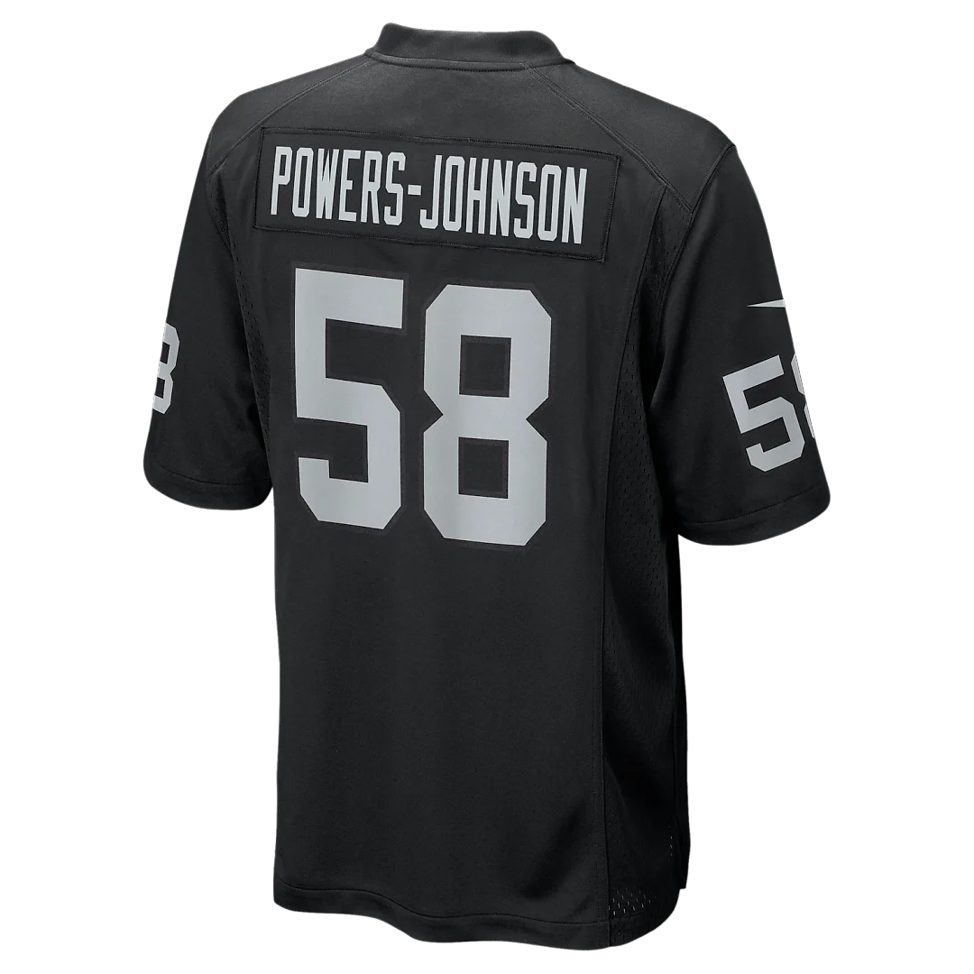 Zennovawear Jackson Powers-Johnson Las Vegas Raiders Team Game Jersey - Black