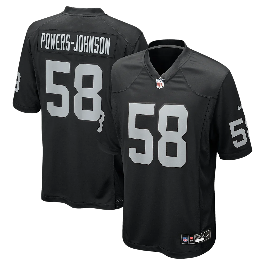 Zennovawear Jackson Powers-Johnson Las Vegas Raiders Team Game Jersey - Black