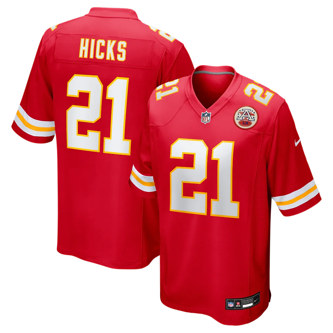 Zennovawear Jaden Hicks Kansas City Chiefs Game Jersey - Red