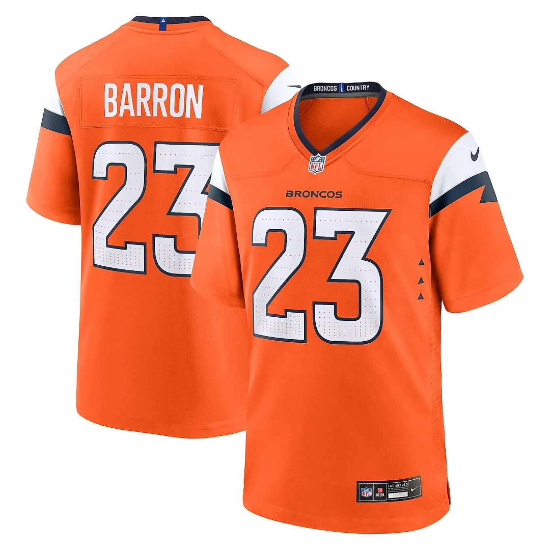 Zennovawear Jahdae Barron Denver Broncos Game Player Jersey - Orange