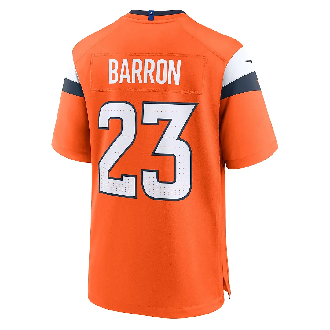 Zennovawear Jahdae Barron Denver Broncos Team Game Jersey - Orange