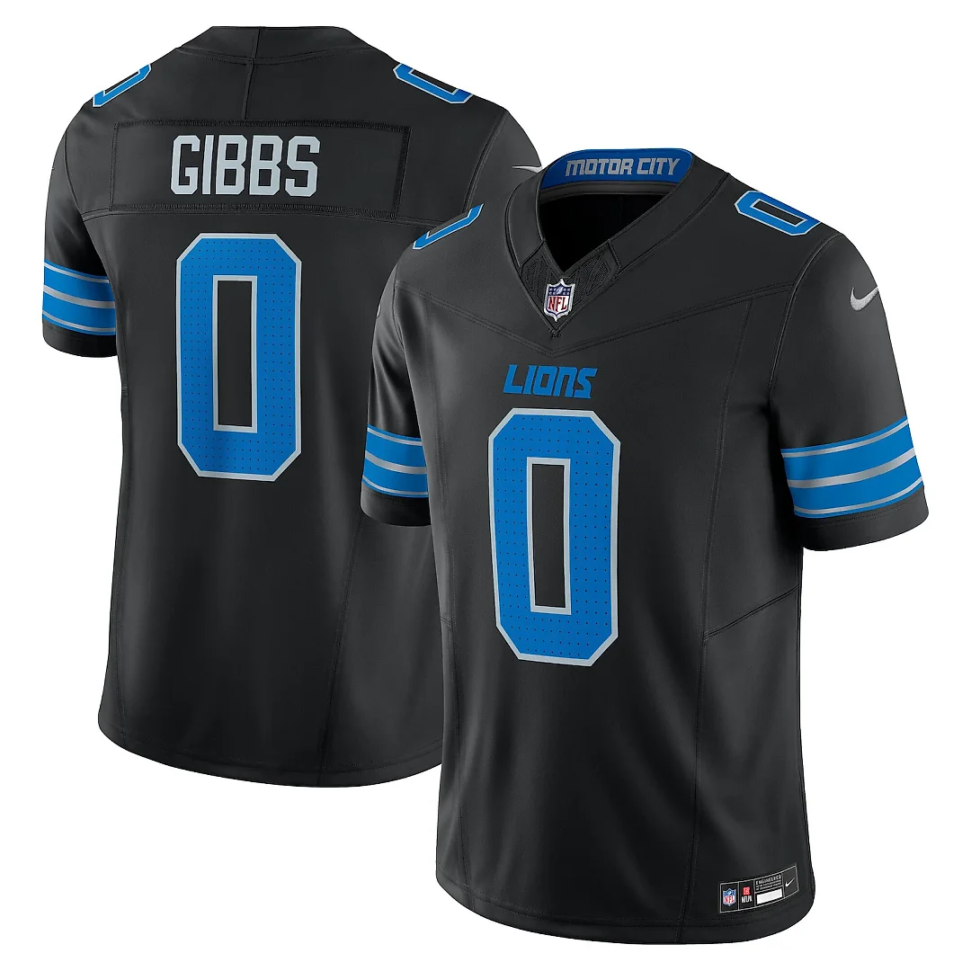 Zennovawear Jahmyr Gibbs Detroit Lions 2nd Alternate Vapor FUSE. Limited Jersey - Black