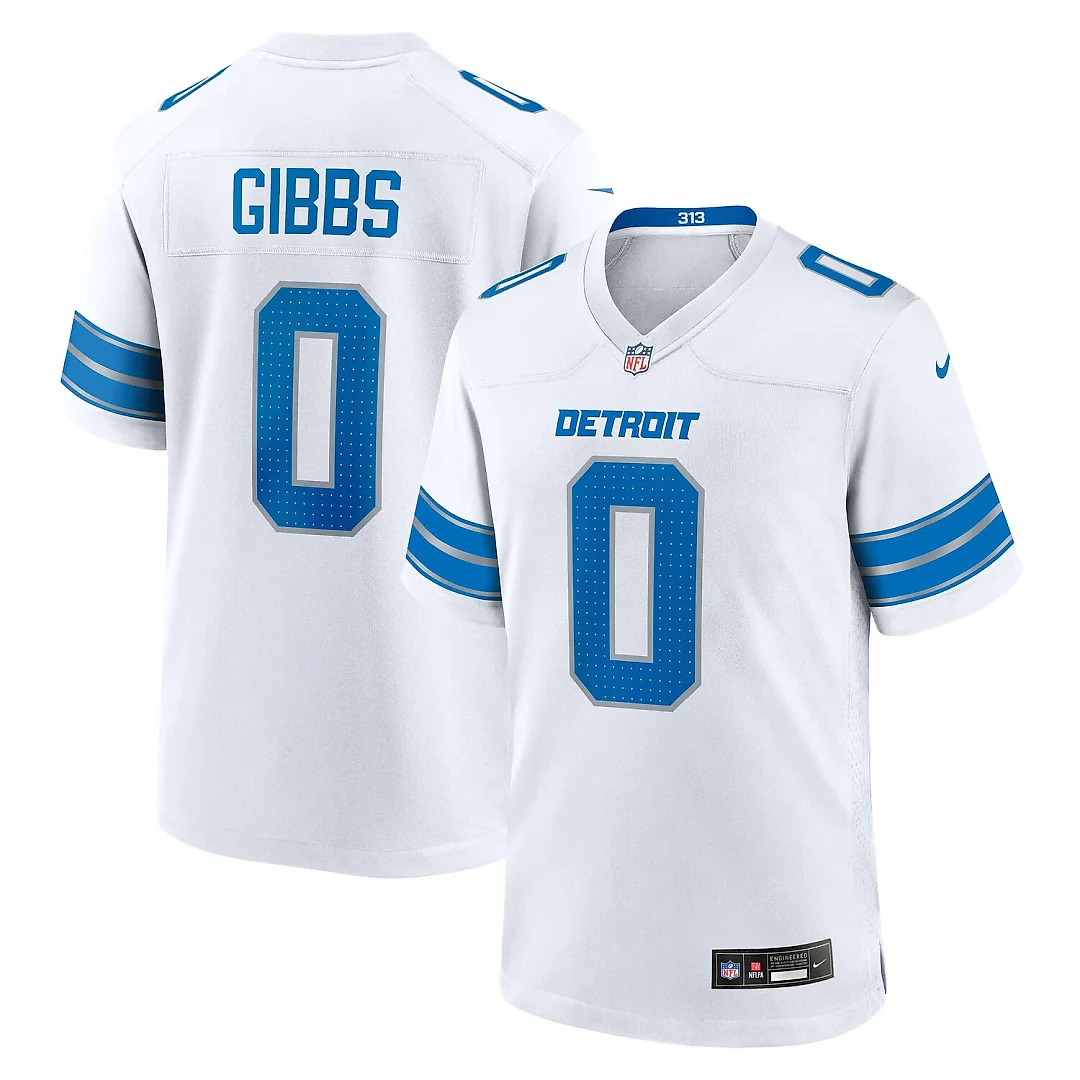 Zennovawear Jahmyr Gibbs Detroit Lions Game Player Jersey - White