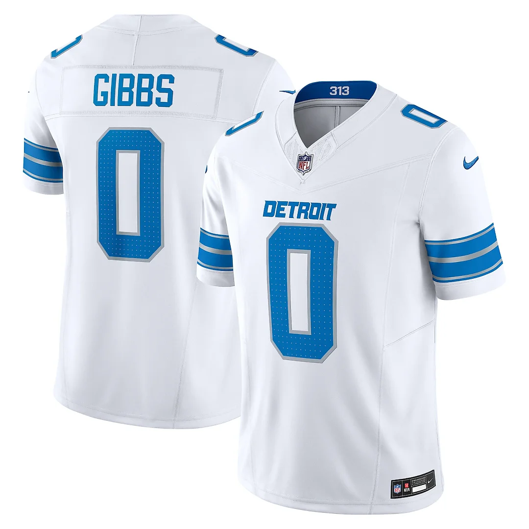 Zennovawear Jahmyr Gibbs Detroit Lions Vapor FUSE. Limited Jersey - White