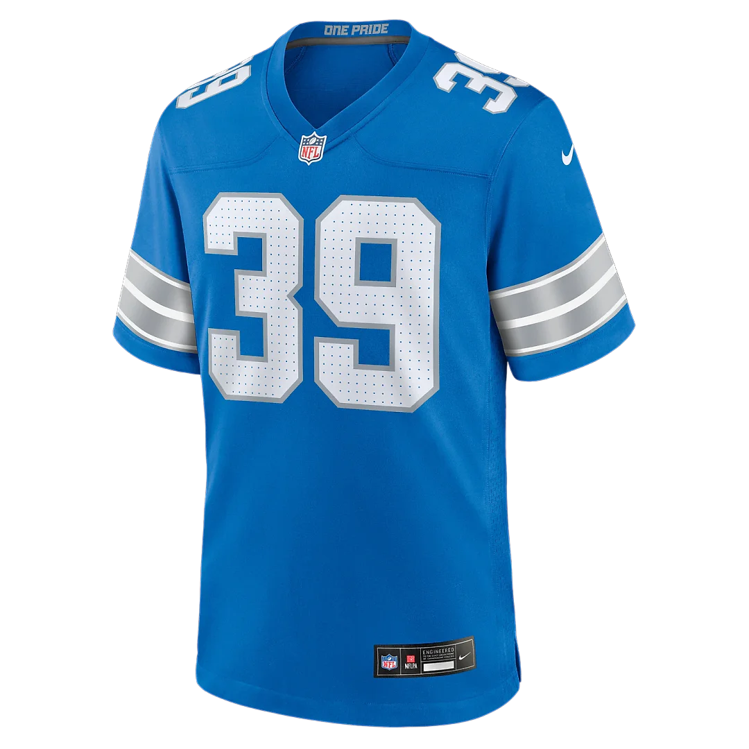 Zennovawear Jake Bates Detroit Lions Team Game Jersey - Blue