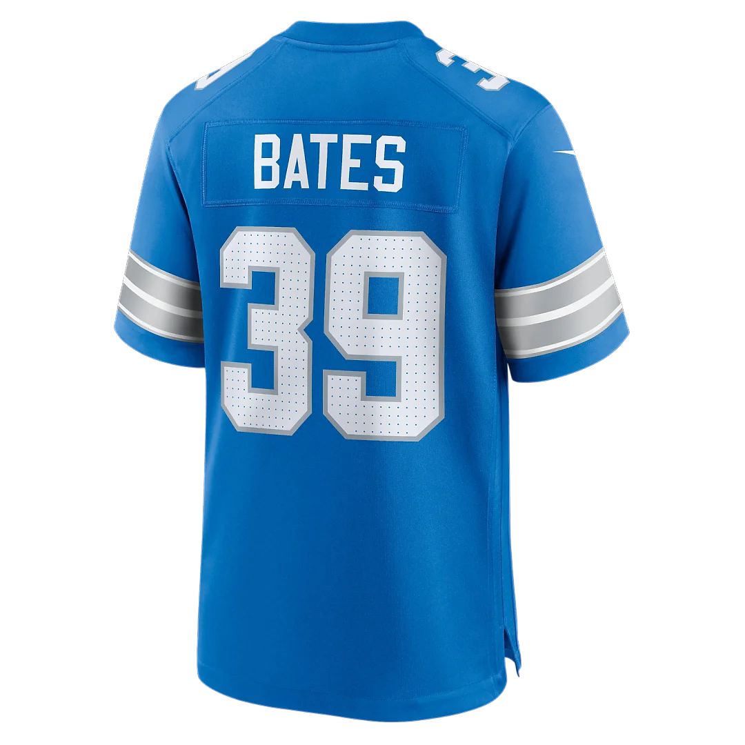 Zennovawear Jake Bates Detroit Lions Team Game Jersey - Blue