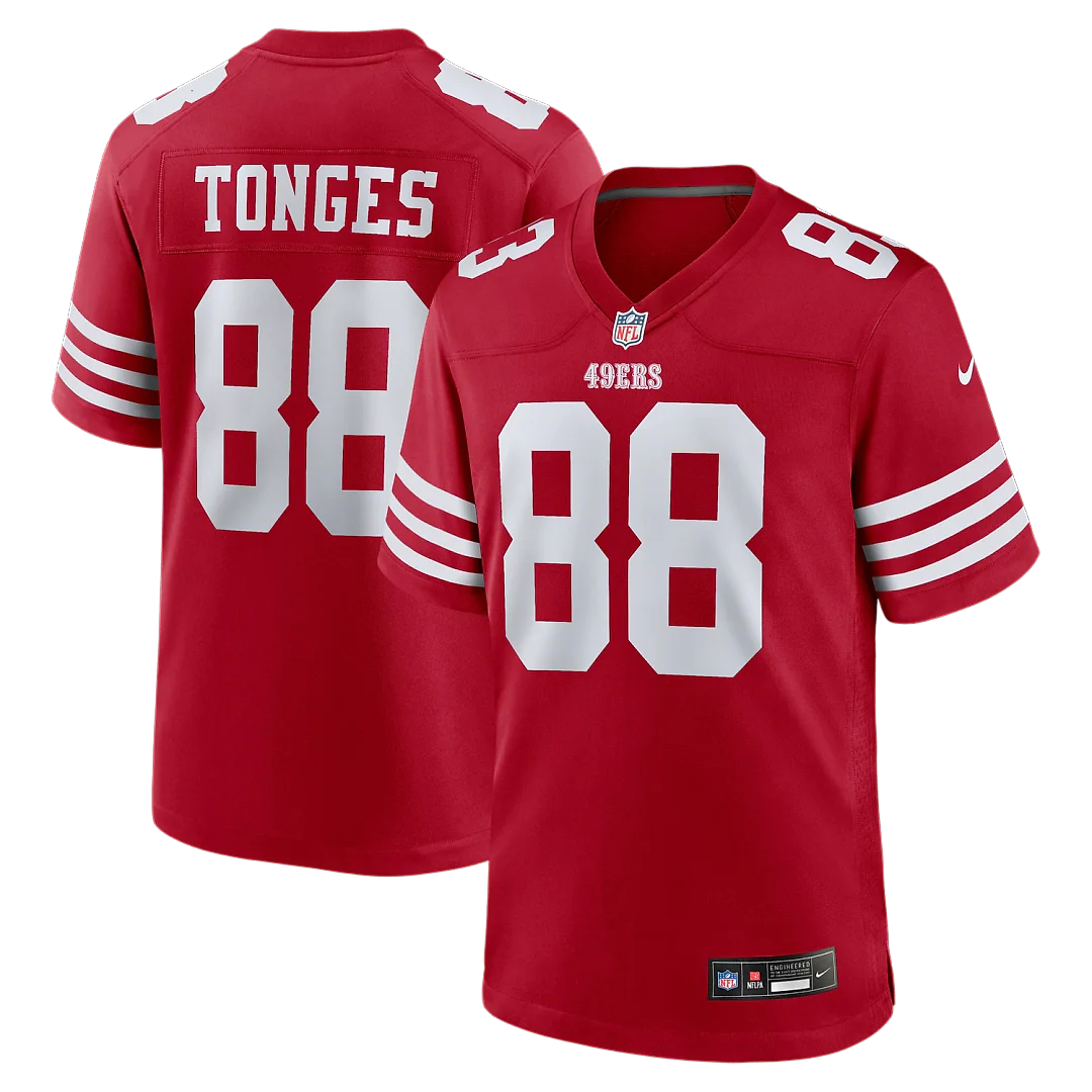 Zennovawear Jake Tonges San Francisco 49ers Team Game Jersey - Scarlet