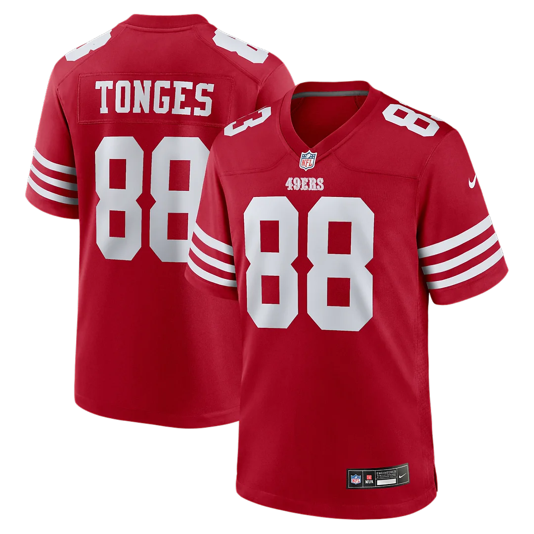 Zennovawear Jake Tonges San Francisco 49ers Team Game Jersey - Scarlet