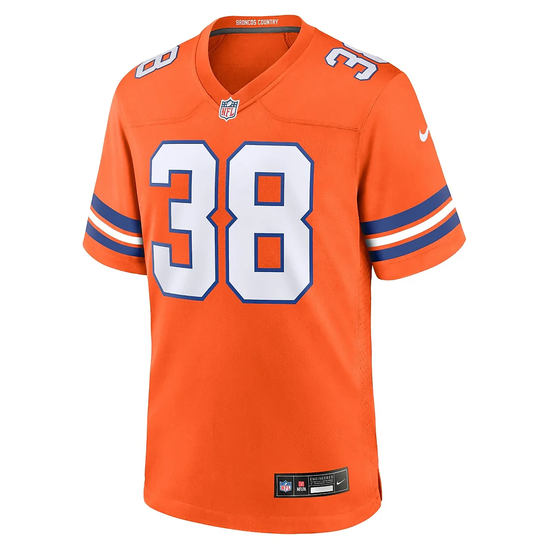 Zennovawear Jaleel McLaughlin Denver Broncos Mile High Collection 1977 Throwback Player Game Jersey - Orange