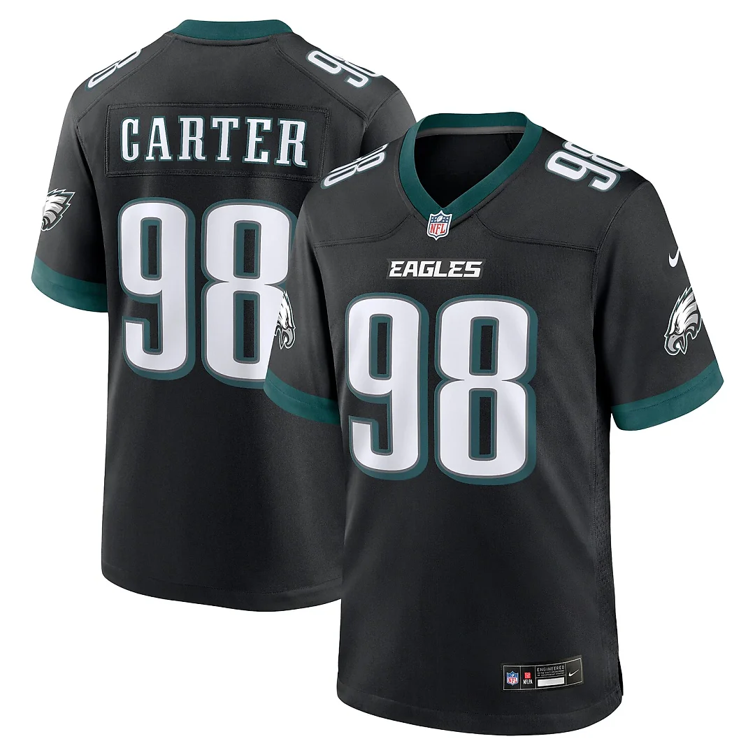 Zennovawear Jalen Carter Philadelphia Eagles Alternate Game Player Jersey - Black