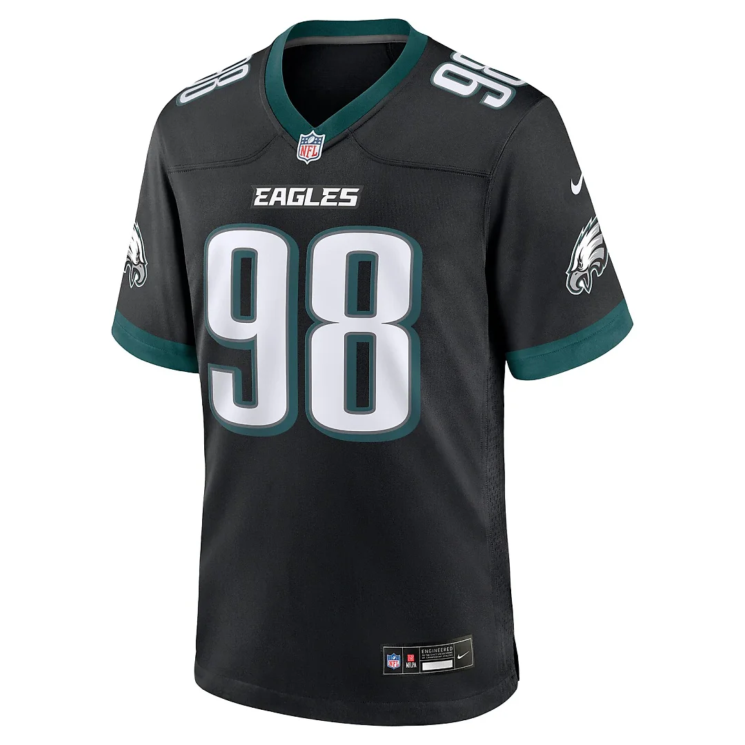 Zennovawear Jalen Carter Philadelphia Eagles Alternate Game Player Jersey - Black