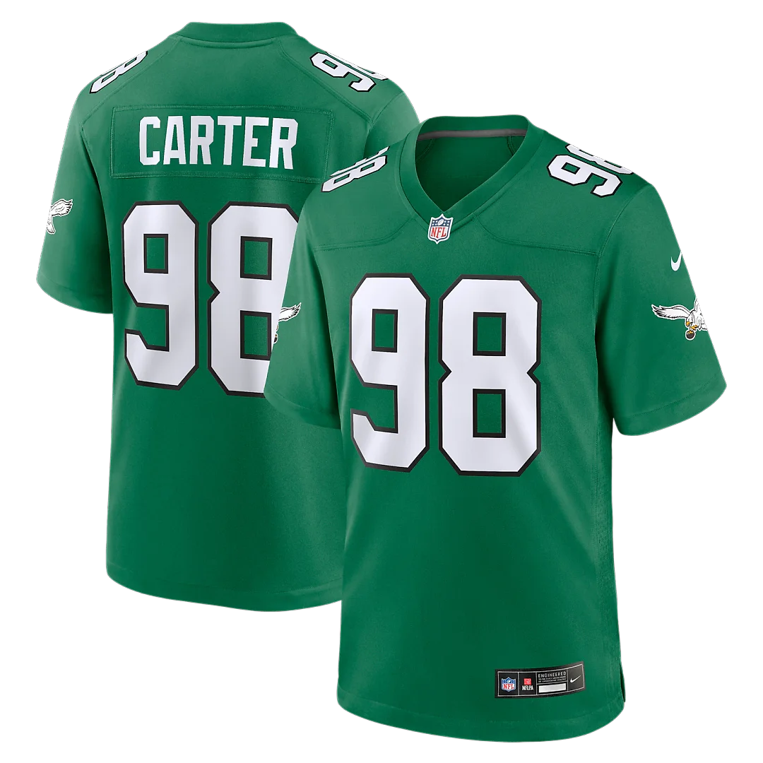 Zennovawear Jalen Carter Philadelphia Eagles Alternate Game Jersey - Kelly Green