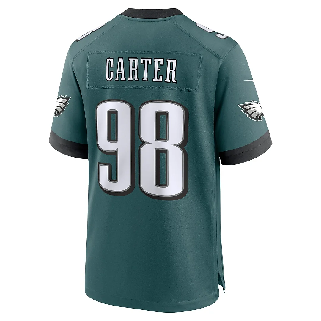 Zennovawear Jalen Carter Philadelphia Eagles Team Game Jersey - Midnight Green