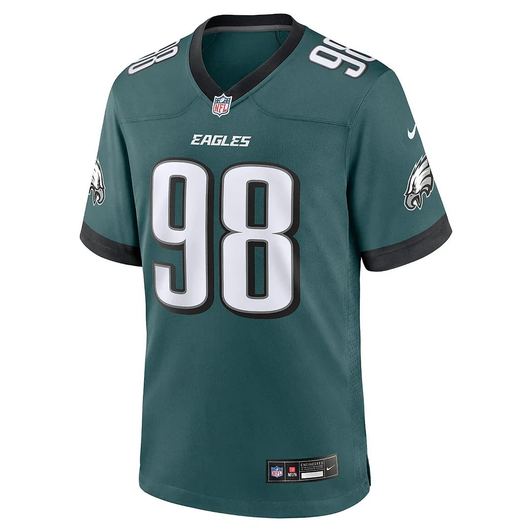 Zennovawear Jalen Carter Philadelphia Eagles Team Game Jersey - Midnight Green