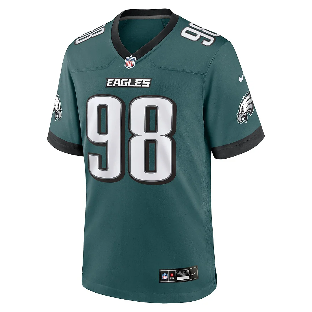 Zennovawear Jalen Carter Philadelphia Eagles Team Game Jersey - Midnight Green
