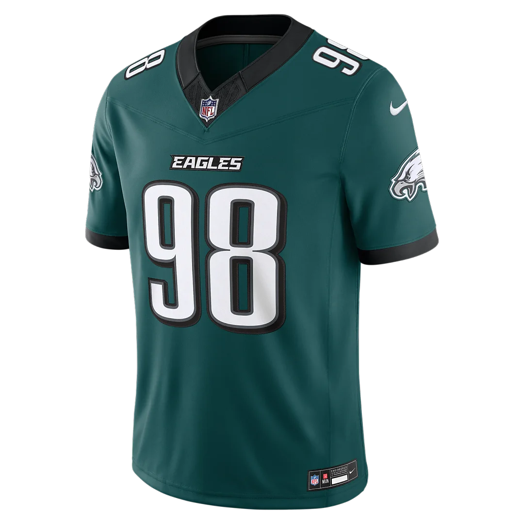 Zennovawear Jalen Carter Philadelphia Eagles Team Vapor FUSE. Stitched Limited Jersey - Midnight Green
