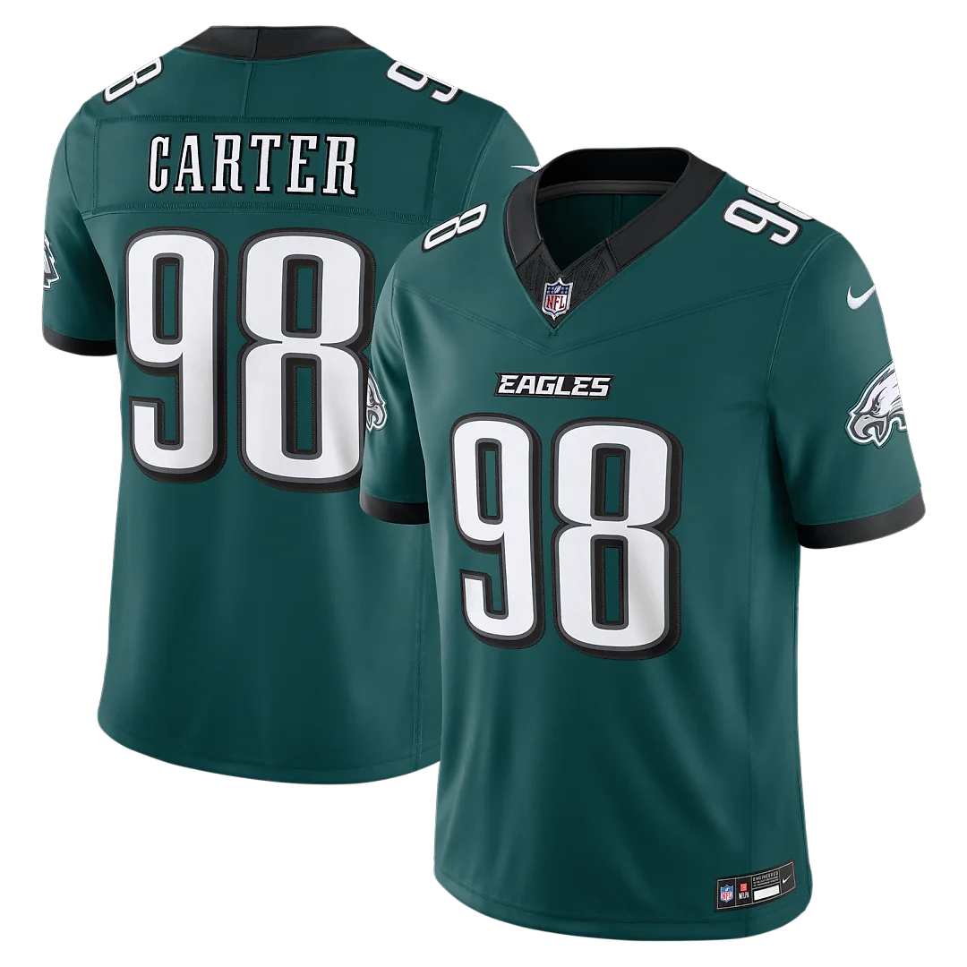 Zennovawear Jalen Carter Philadelphia Eagles Team Vapor FUSE. Stitched Limited Jersey - Midnight Green