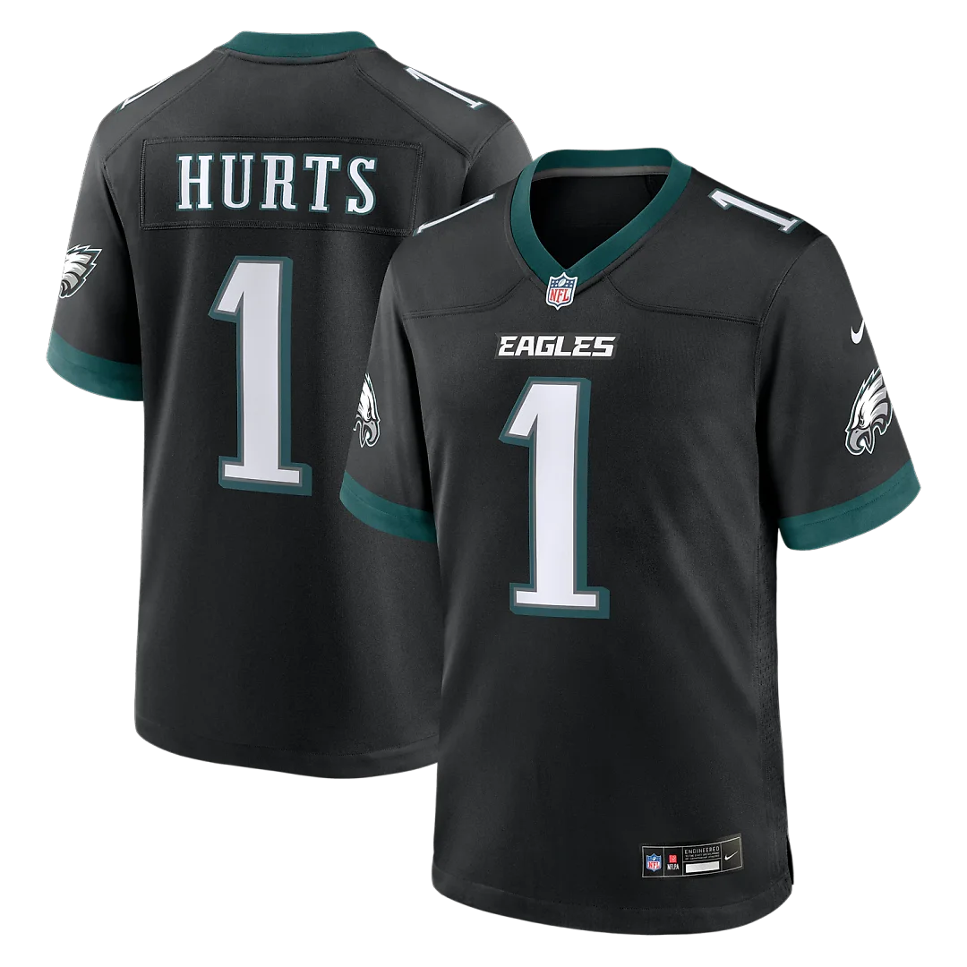 Zennovawear Jalen Hurts Philadelphia Eagles Alternate Game Jersey - Black
