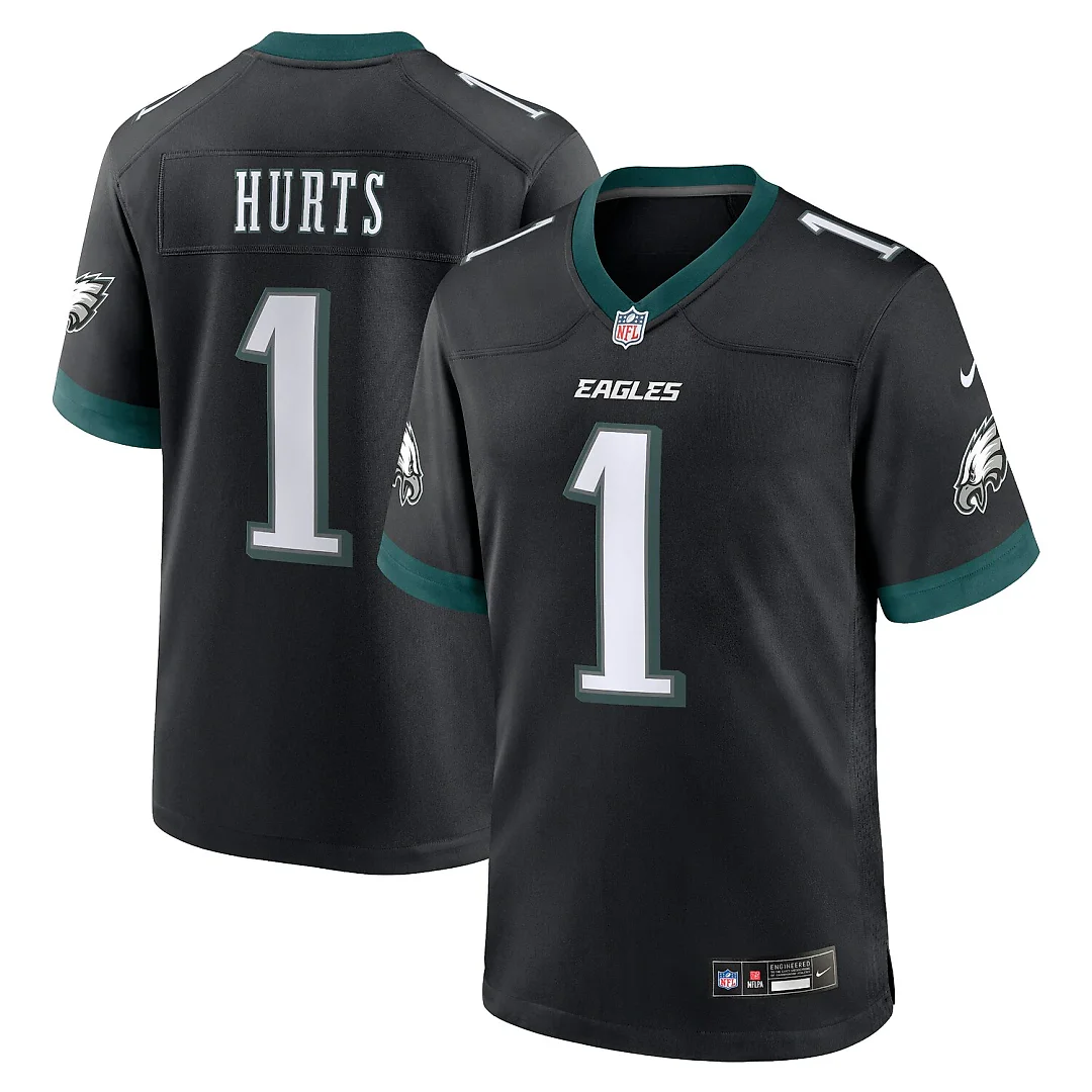 Zennovawear Jalen Hurts Philadelphia Eagles Alternate Game Jersey - Black