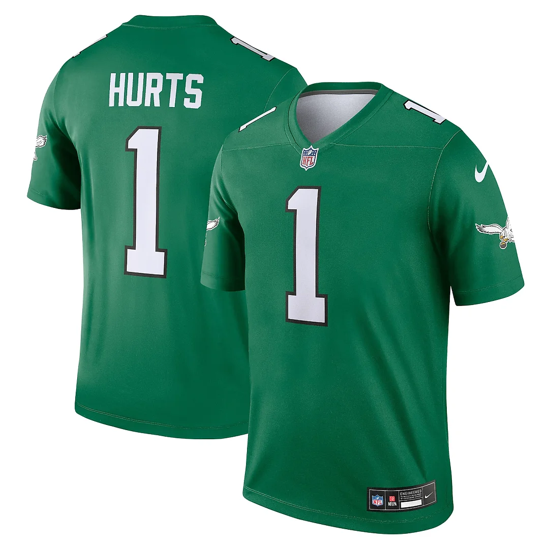 Zennovawear Jalen Hurts Philadelphia Eagles Legend Player Performance Top - Kelly Green
