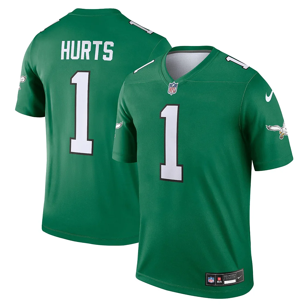 Zennovawear Jalen Hurts Philadelphia Eagles Legend Player Performance Top - Kelly Green