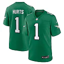 Zennovawear Jalen Hurts Philadelphia Eagles Alternate Game Player Jersey - Kelly Green