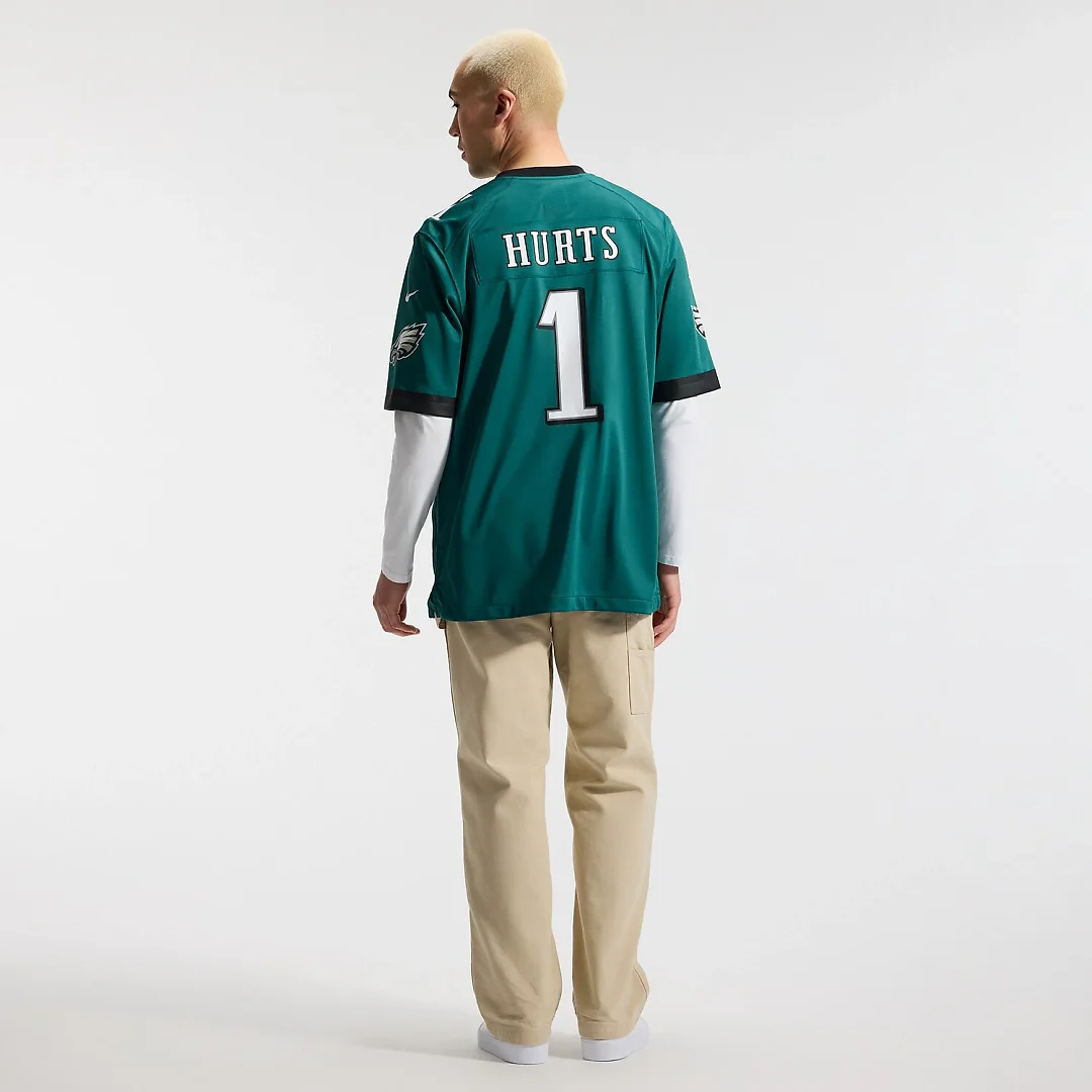 Zennovawear Jalen Hurts Philadelphia Eagles Team Game Jersey - Midnight Green