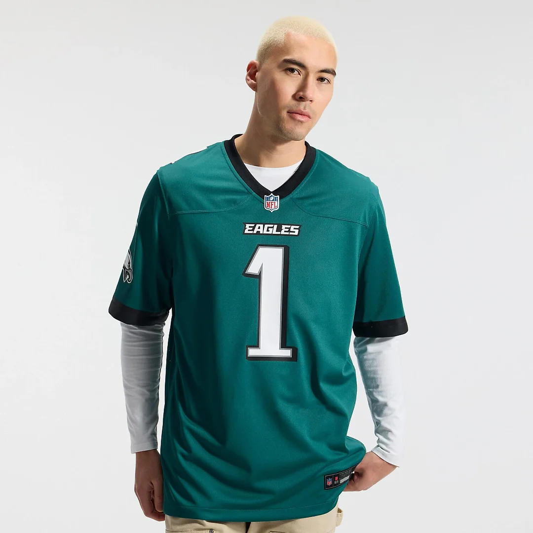 Zennovawear Jalen Hurts Philadelphia Eagles Team Game Jersey - Midnight Green