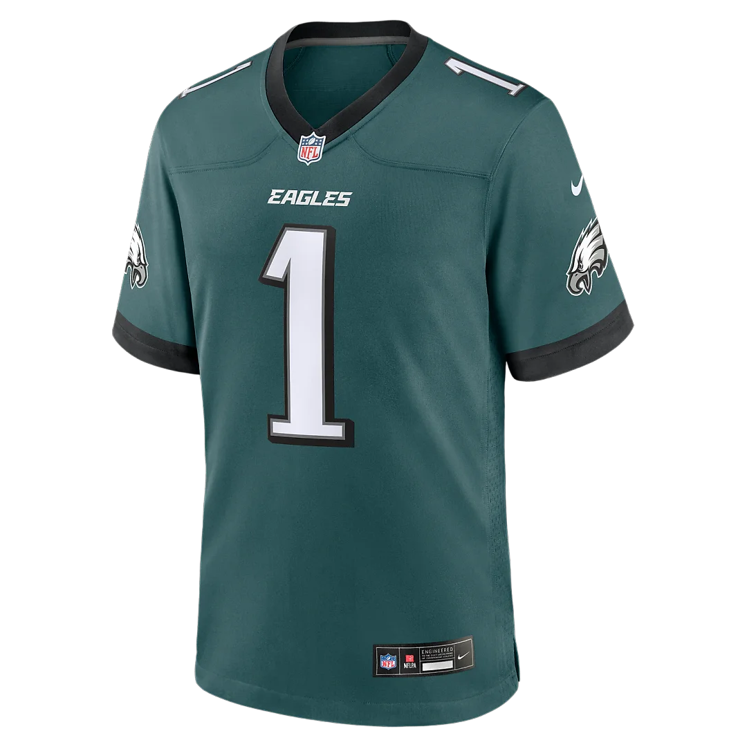 Zennovawear Jalen Hurts Philadelphia Eagles Team Game Jersey - Midnight Green