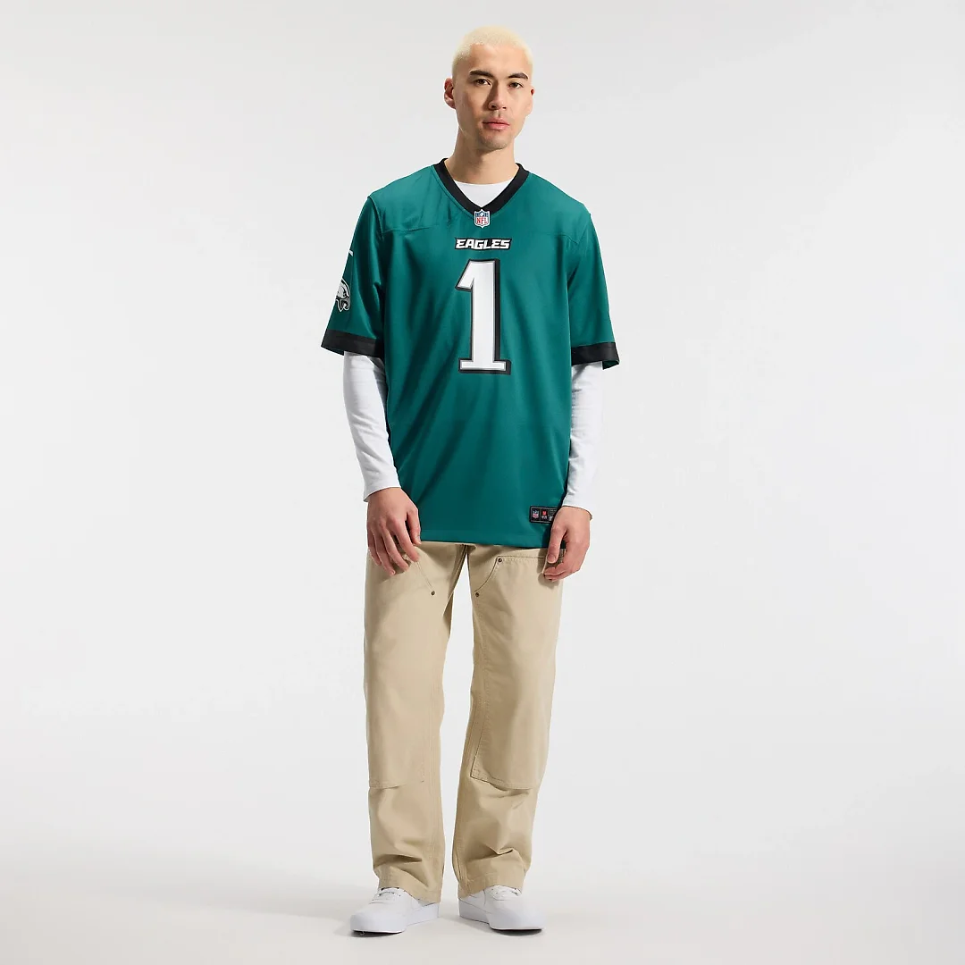 Zennovawear Jalen Hurts Philadelphia Eagles Team Game Jersey - Midnight Green