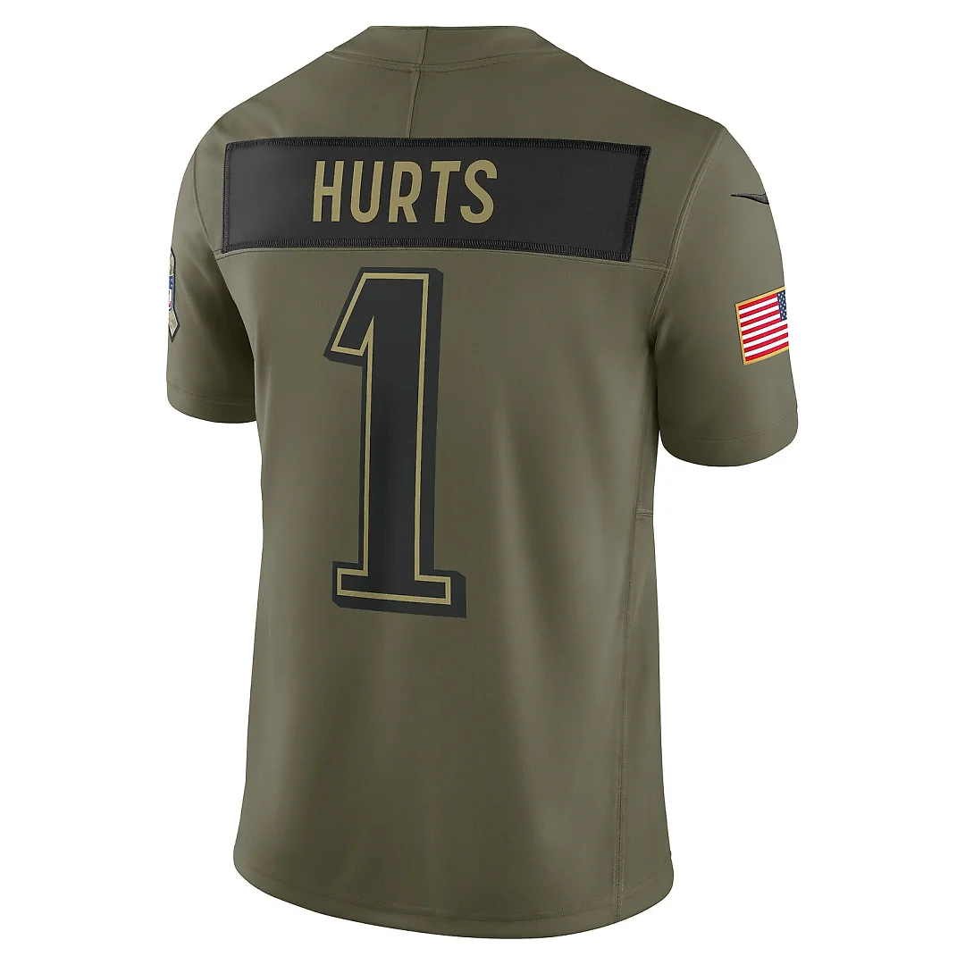 Zennovawear Jalen Hurts Philadelphia Eagles 2025 Salute to Service Limited Jersey - Olive