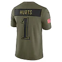 Zennovawear Jalen Hurts Philadelphia Eagles 2025 Salute to Service Limited Jersey - Olive