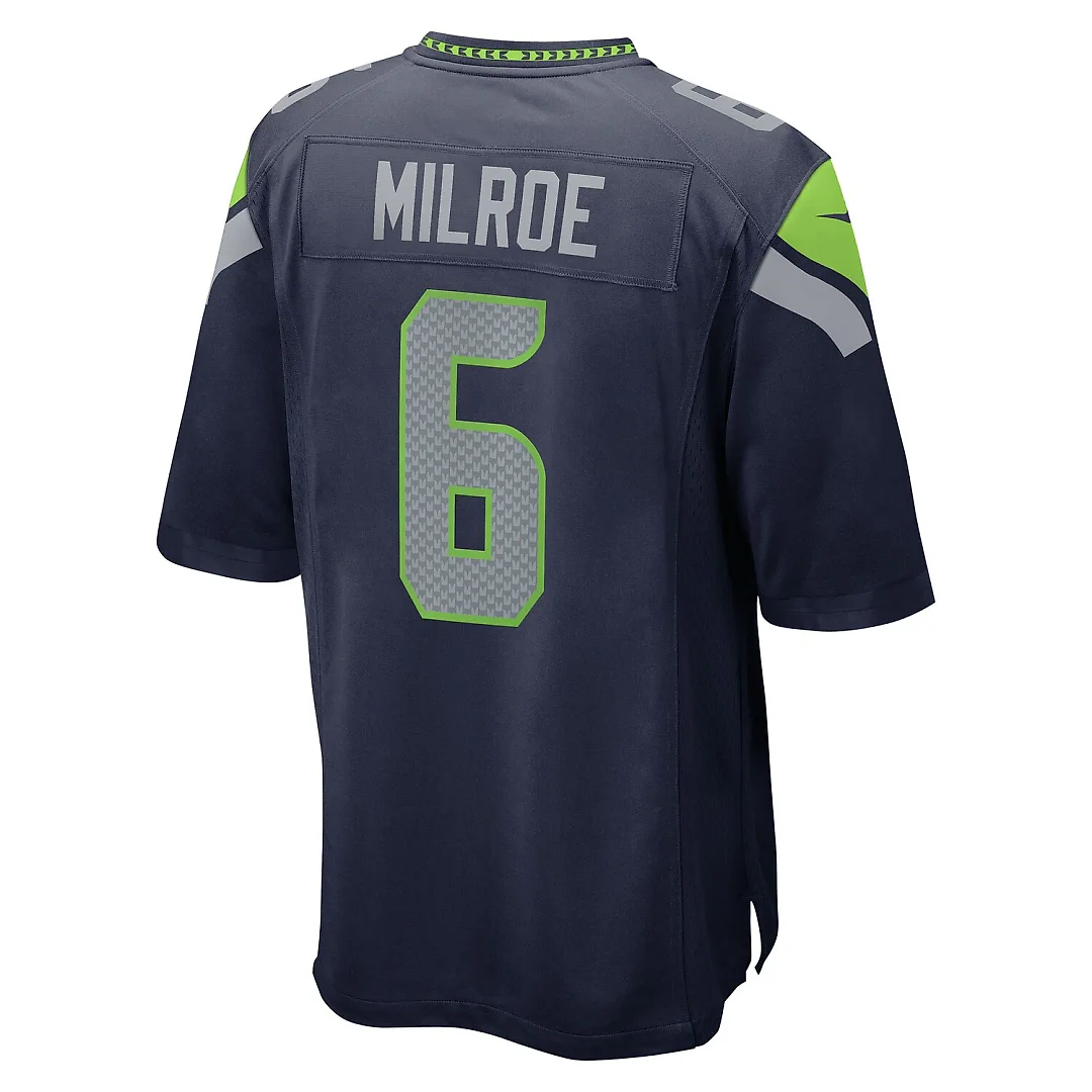 Zennovawear Jalen Milroe Seattle Seahawks 2025 NFL Draft Game Jersey - College Navy