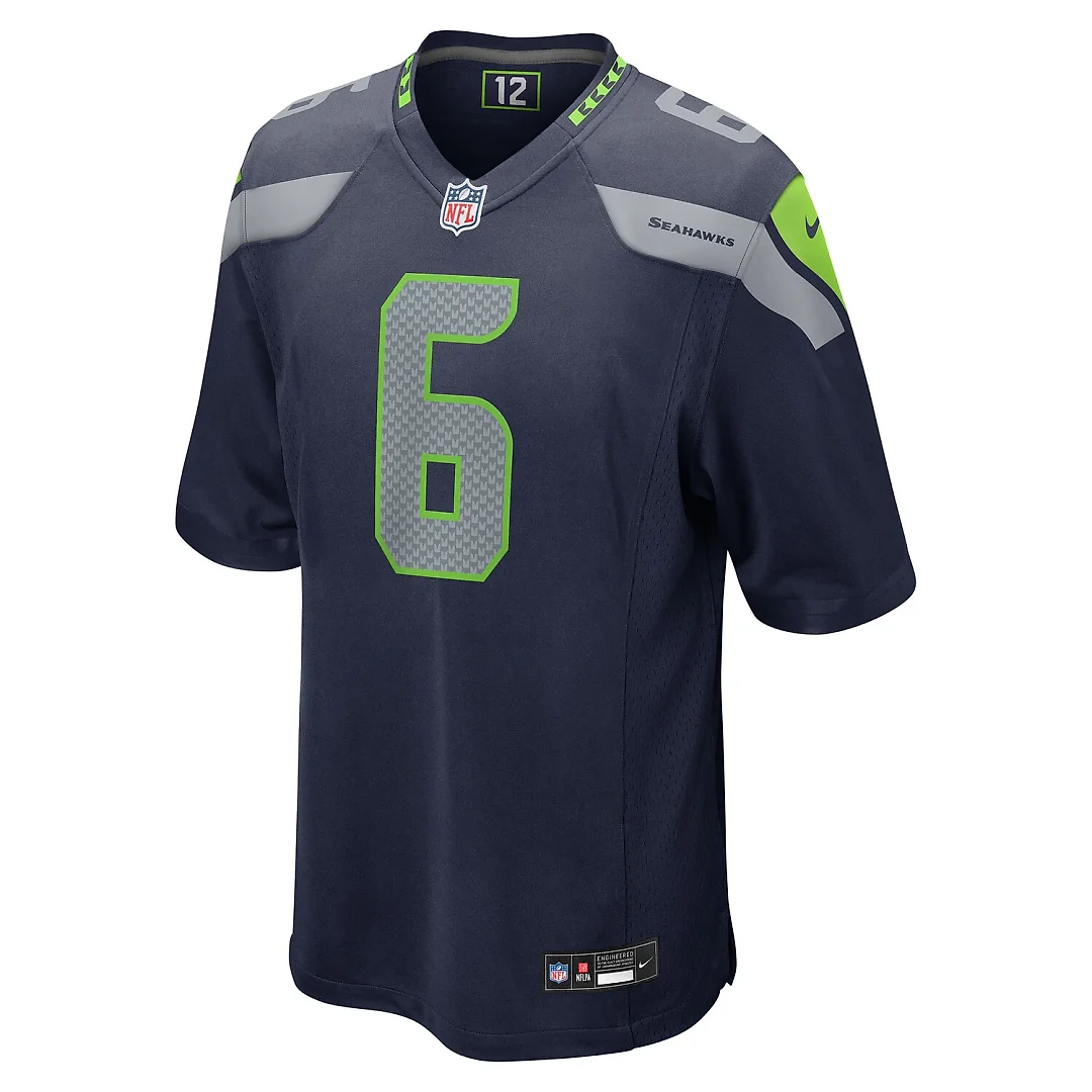 Zennovawear Jalen Milroe Seattle Seahawks 2025 NFL Draft Game Jersey - College Navy