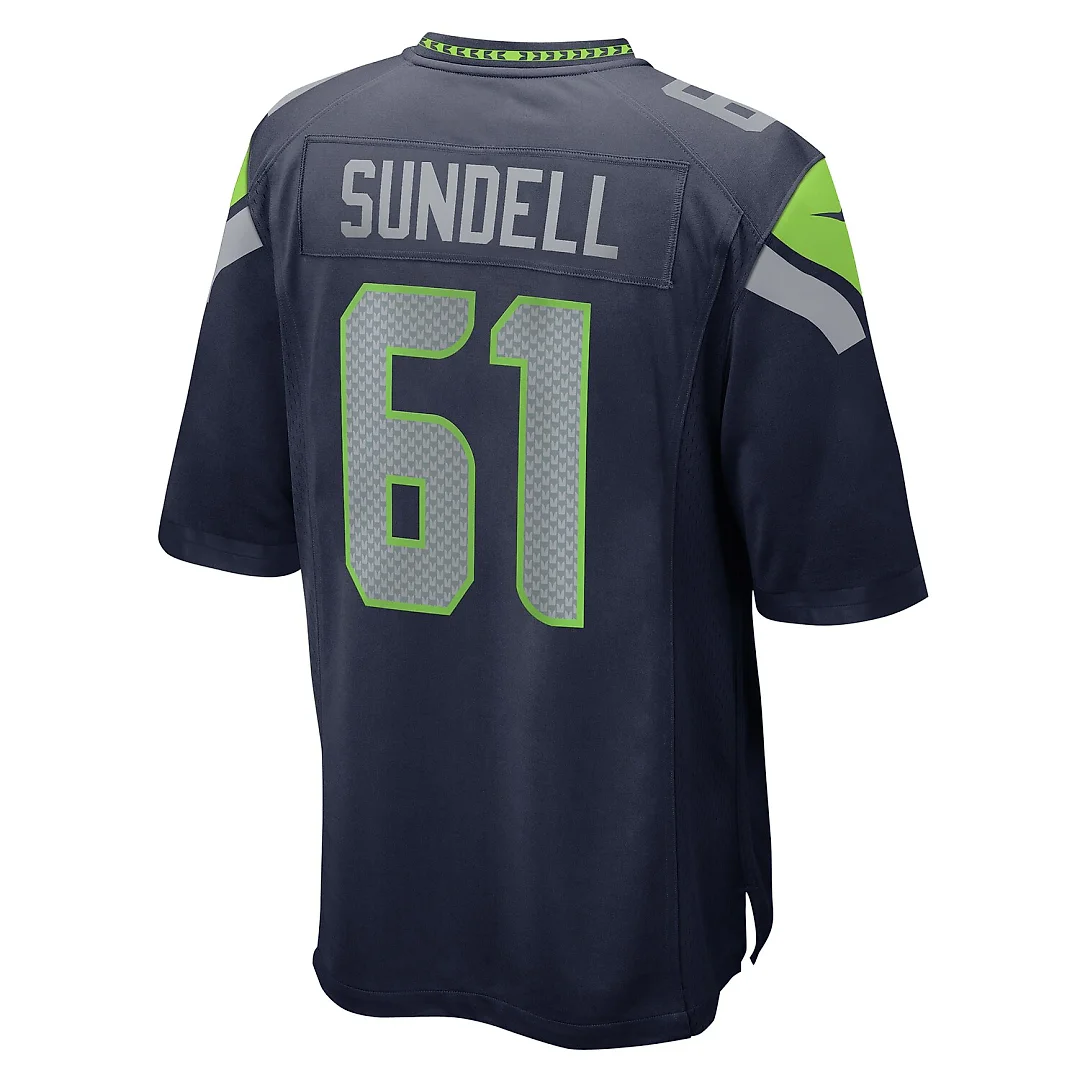 Zennovawear Jalen Sundell Seattle Seahawks Game Jersey - College Navy