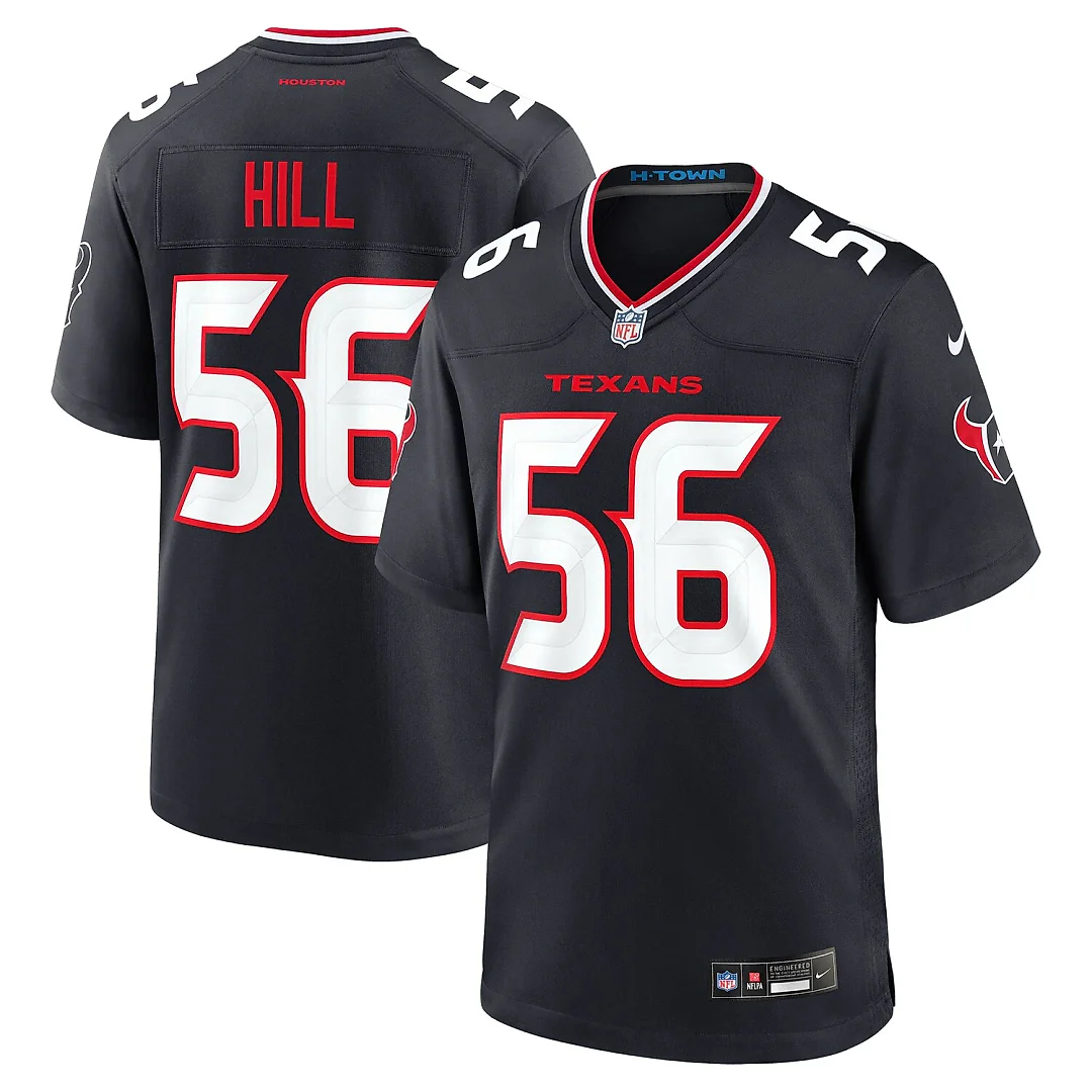 Zennovawear Jamal Hill Houston Texans Team Game Jersey - Navy