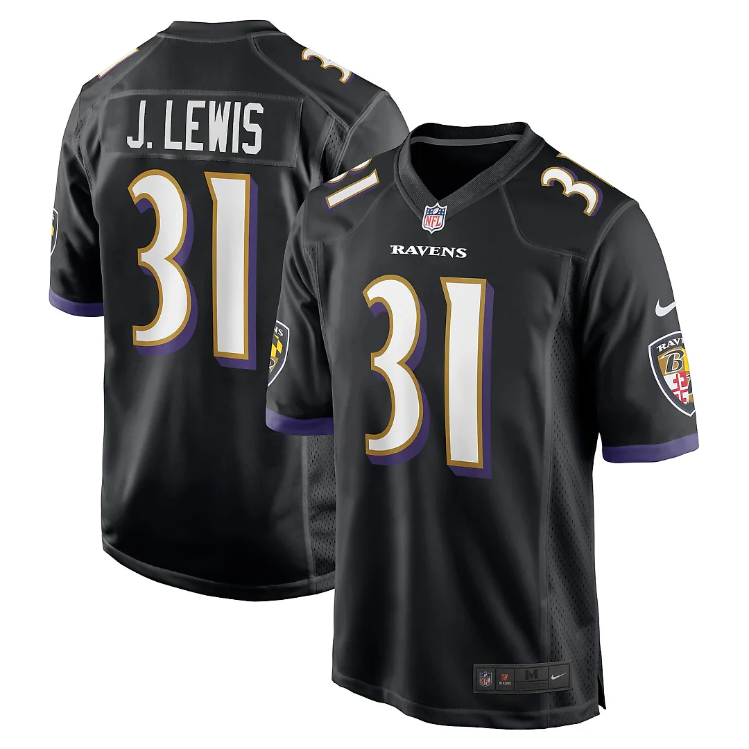 Zennovawear Jamal Lewis Baltimore Ravens Retired Player Alternate Game Jersey - Black