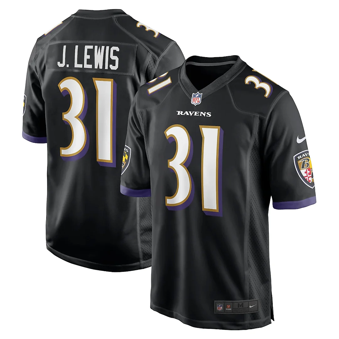 Zennovawear Jamal Lewis Baltimore Ravens Retired Player Alternate Game Jersey - Black