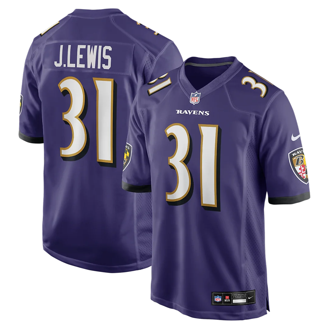 Zennovawear Jamal Lewis Baltimore Ravens Game Retired Player Jersey - Purple
