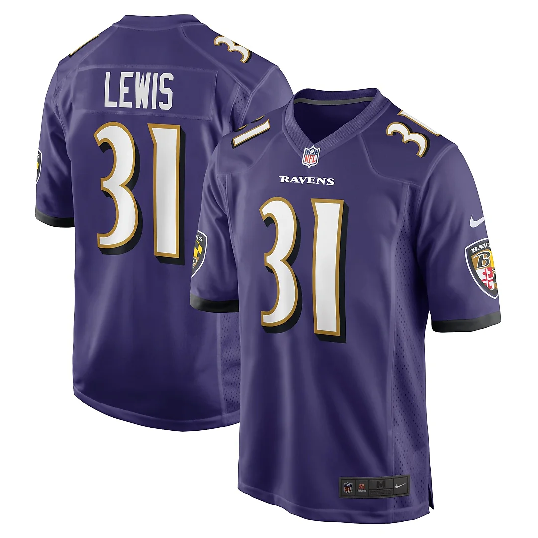Zennovawear Jamal Lewis Baltimore Ravens Retired Player Game Jersey - Purple