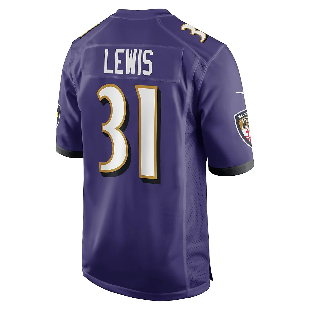 Zennovawear Jamal Lewis Baltimore Ravens Retired Player Game Jersey - Purple