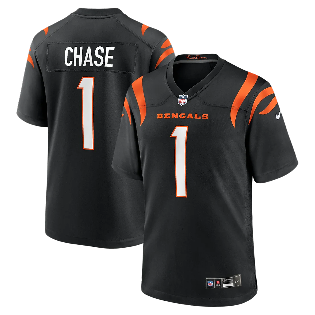 Zennovawear Ja'Marr Chase Cincinnati Bengals Game Jersey - Black